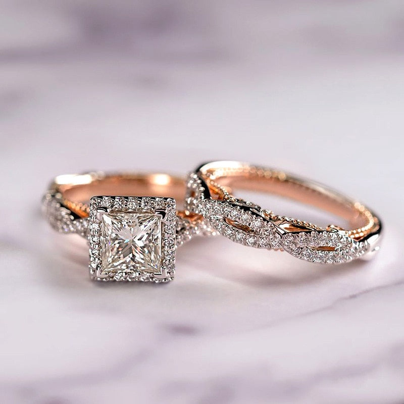 Aliança de Casamento Conjunto de Anéis Dia dos Namorados Jóias