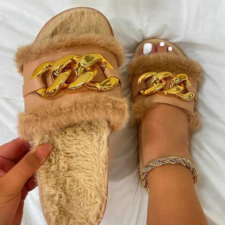 Chinelos de pelúcia de inverno