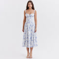 Vestido Midi Sexy Alça Espaguete
