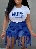 Conjunto de Shorts LW Plus Size Camo Tassel