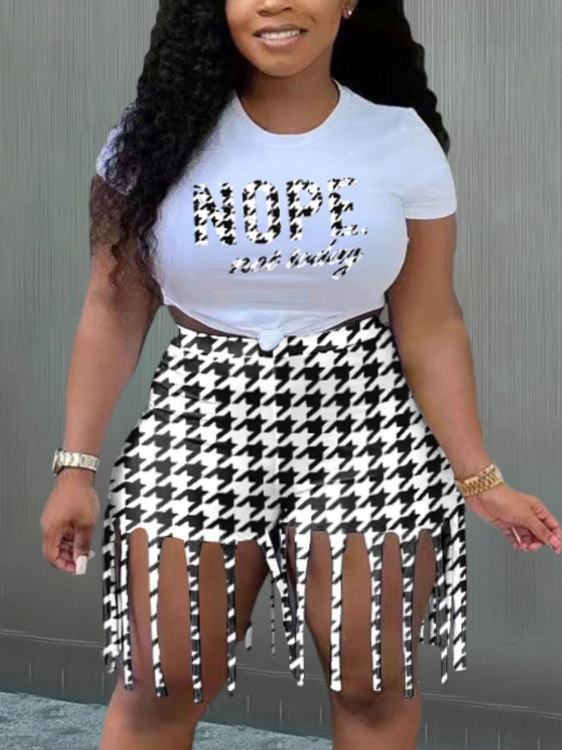 Conjunto de Shorts LW Plus Size Camo Tassel