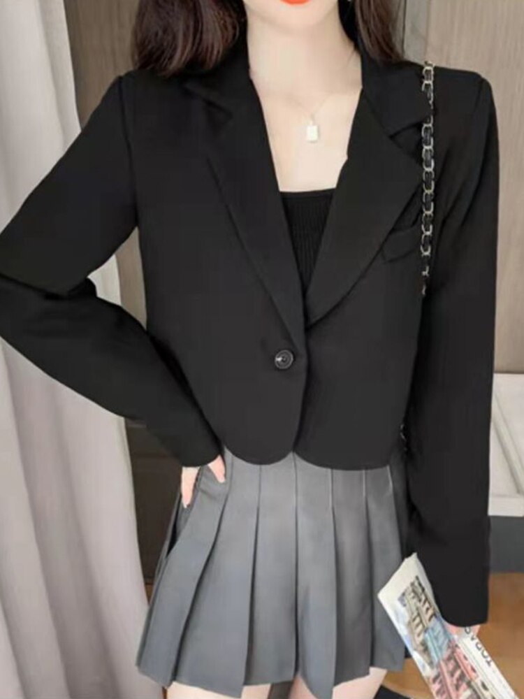 Cropped Blazer Manga Longa