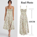 Vestido Midi Sexy Alça Espaguete