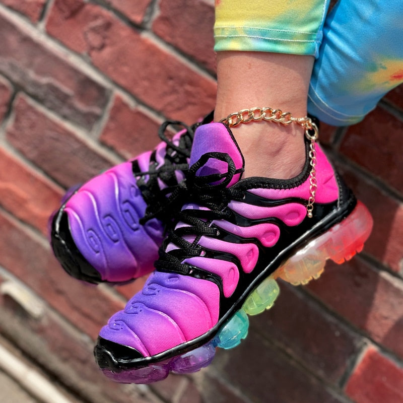 Sapatos esportivos casuais para mulheres tênis de malha confortável