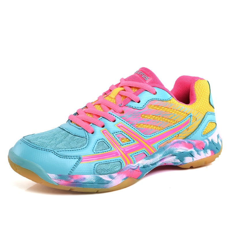 Sapatos esportivos femininos e masculinos Sapatos de badminton profissionais Confortáveis