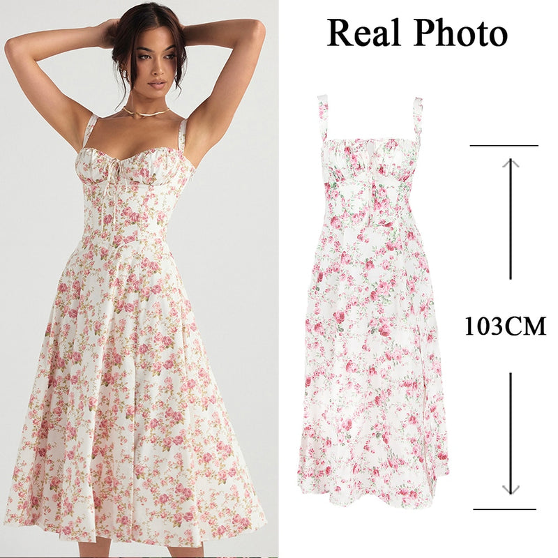 Vestidos femininos de verão com estampas florais