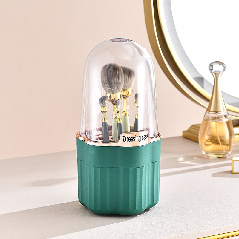 Suporte para pincéis de maquiagem giratório em 360° Organizador de maquiagem de mesa portátil