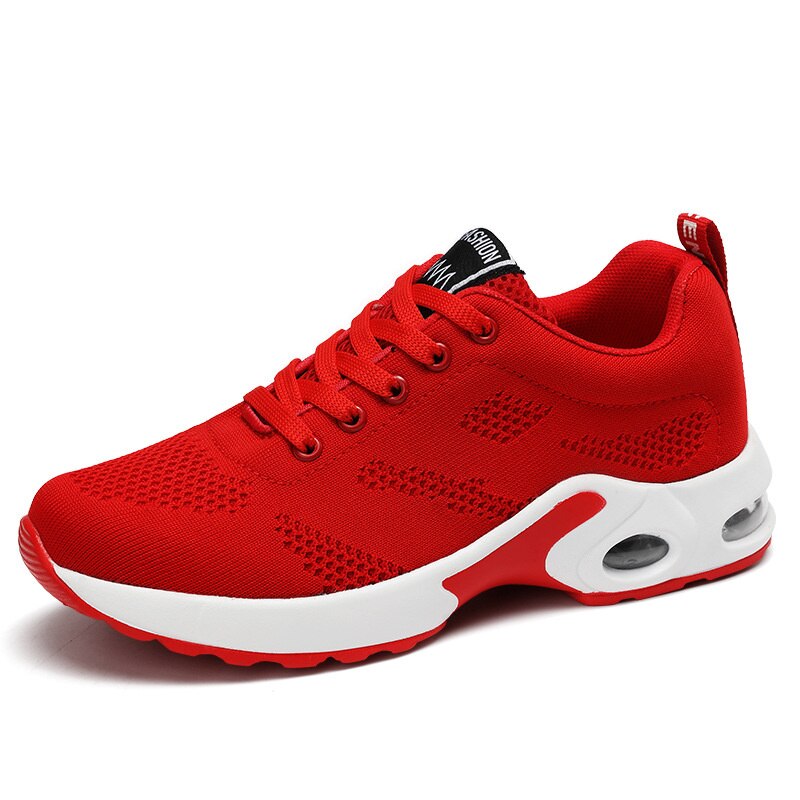 Sapatos Femininos de Malha Grande Leve Moda Casual Corrida Tênis