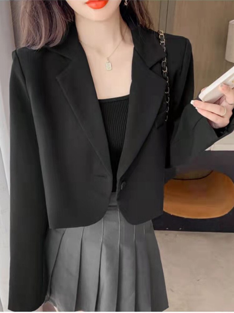 Cropped Blazer Manga Longa