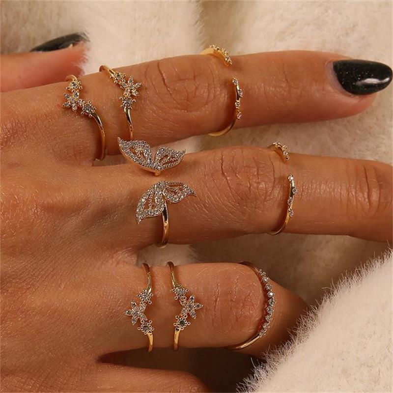 5 pçs/10 pçs conjunto de anéis de flores
