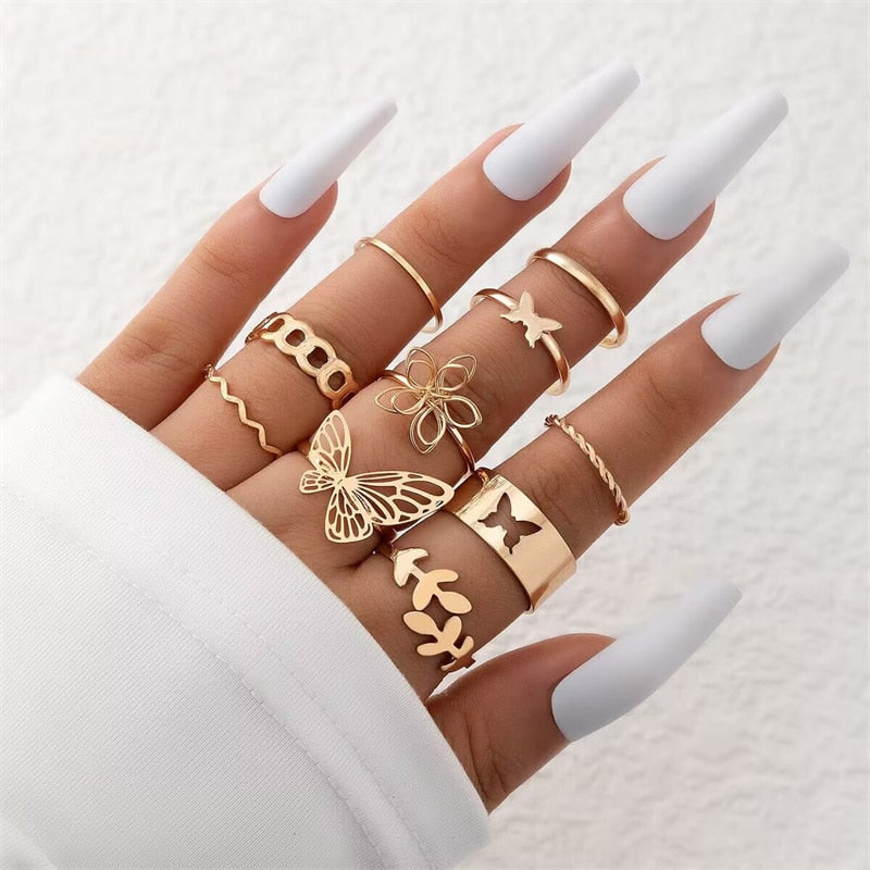 5 pçs/10 pçs conjunto de anéis de flores