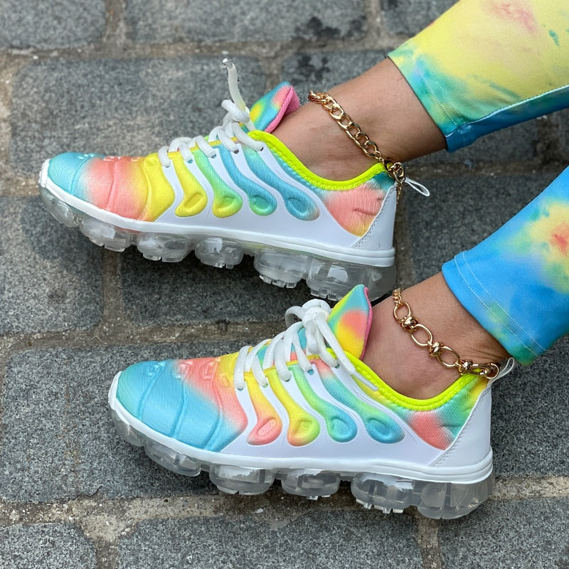 Sapatos esportivos casuais para mulheres tênis de malha confortável