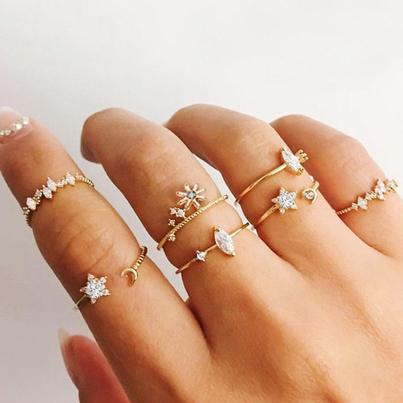 5 pçs/10 pçs conjunto de anéis de flores