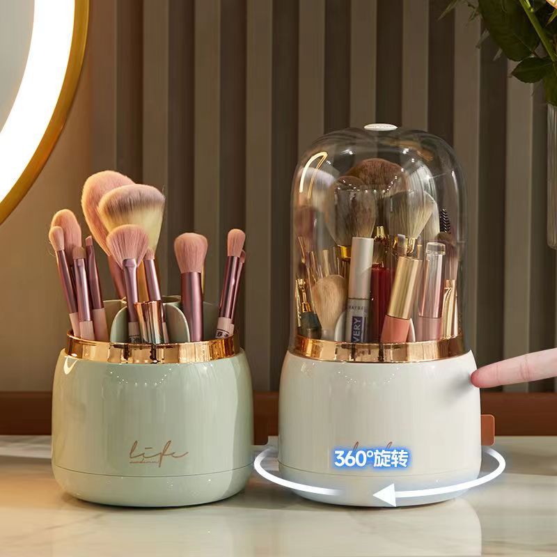 Suporte para pincéis de maquiagem giratório em 360° Organizador de maquiagem de mesa portátil