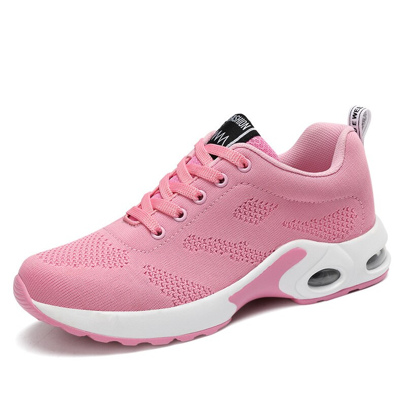 Sapatos Femininos de Malha Grande Leve Moda Casual Corrida Tênis
