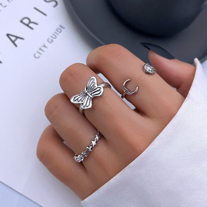 5 pçs/10 pçs conjunto de anéis de flores