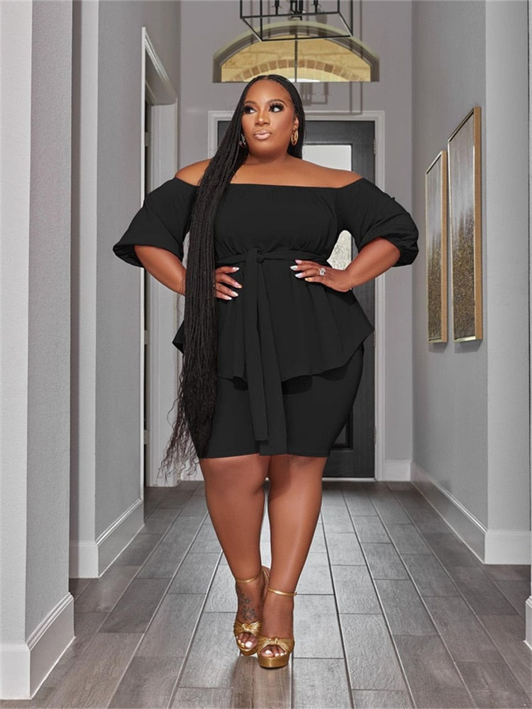Plus Size Novo em conjuntos combinando Conjuntos de duas peças