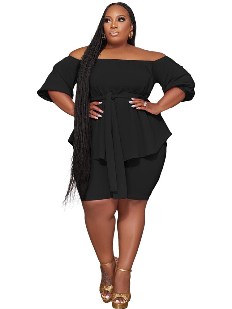 Plus Size Novo em conjuntos combinando Conjuntos de duas peças