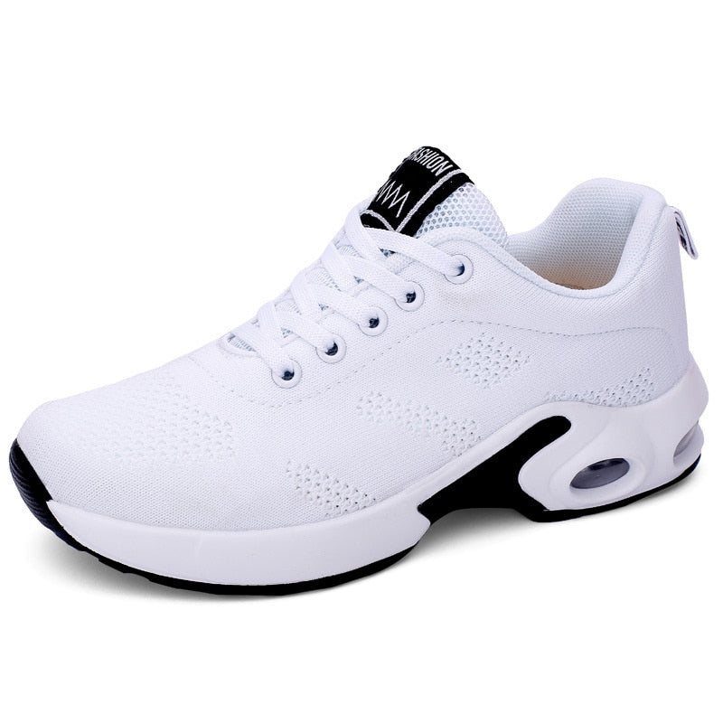 Sapatos Femininos de Malha Grande Leve Moda Casual Corrida Tênis