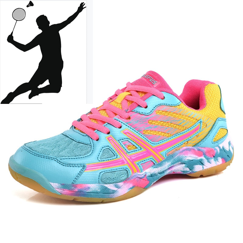 Sapatos esportivos femininos e masculinos Sapatos de badminton profissionais Confortáveis
